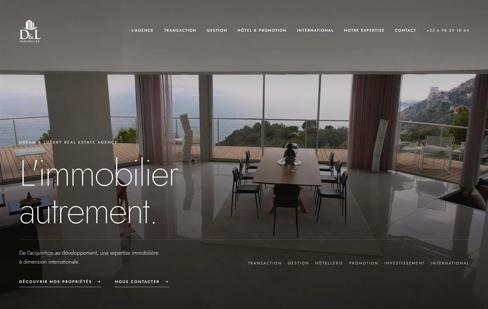Le site de D&L IMMO sur ordinateur
